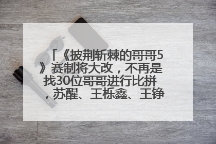 《披荆斩棘的哥哥5》赛制将大改，不再是找30位哥哥进行比拼，苏醒、王栎鑫、王铮亮、张远等多名男团选手被曝将参加