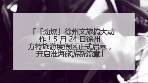 「劲爆」徐州文旅搞大动作！5 月 24 日徐州方特旅游度假区正式启幕，开启淮海旅游新篇章