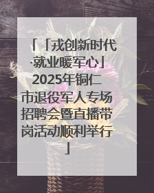 「戎创新时代·就业暖军心」2025年铜仁市退役军人专场招聘会暨直播带岗活动顺利举行