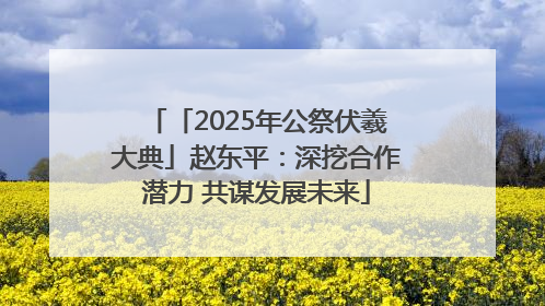 「2025年公祭伏羲大典」赵东平：深挖合作潜力 共谋发展未来