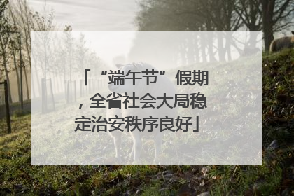 “端午节”假期，全省社会大局稳定治安秩序良好