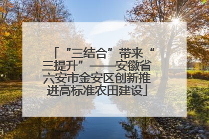 “三结合”带来“三提升”——安徽省六安市金安区创新推进高标准农田建设
