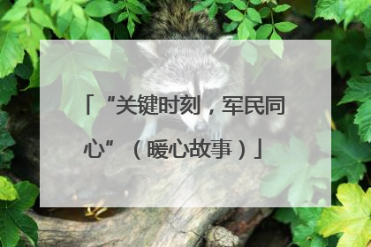 “关键时刻，军民同心”（暖心故事）