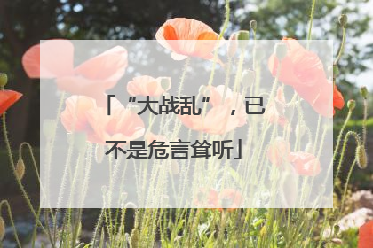 “大战乱”，已不是危言耸听