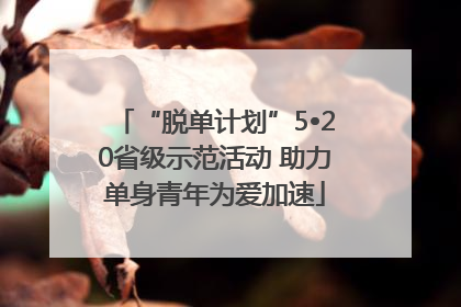 “脱单计划”5•20省级示范活动 助力单身青年为爱加速