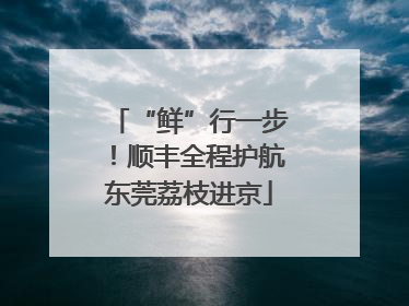 “鲜”行一步！顺丰全程护航东莞荔枝进京