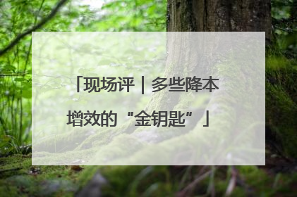 现场评｜多些降本增效的“金钥匙”