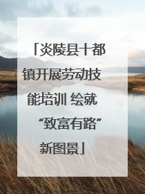 炎陵县十都镇开展劳动技能培训 绘就“致富有路”新图景