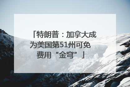特朗普：加拿大成为美国第51州可免费用“金穹”