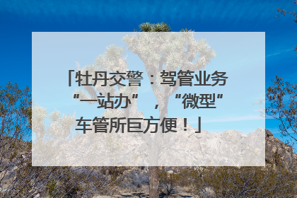 牡丹交警：驾管业务“一站办”，“微型”车管所巨方便！