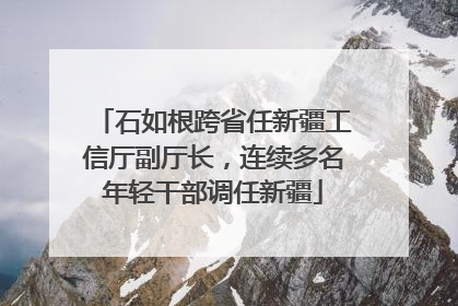 石如根跨省任新疆工信厅副厅长，连续多名年轻干部调任新疆