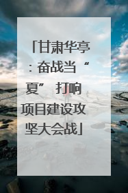 甘肃华亭：奋战当“夏” 打响项目建设攻坚大会战