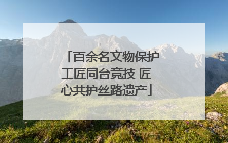 百余名文物保护工匠同台竞技 匠心共护丝路遗产