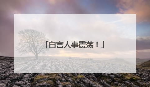 白宫人事震荡！