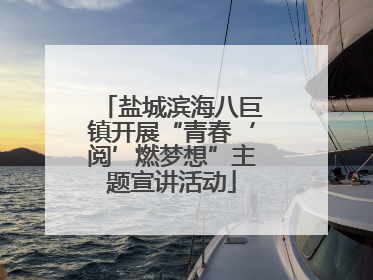 盐城滨海八巨镇开展“青春‘阅’燃梦想”主题宣讲活动