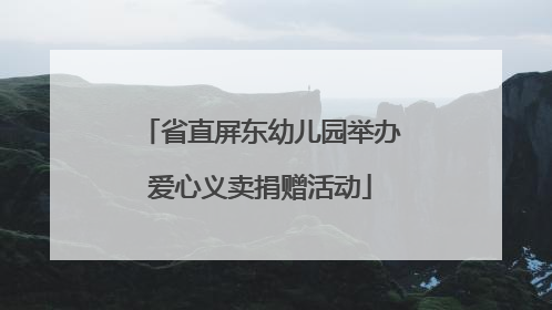 省直屏东幼儿园举办爱心义卖捐赠活动