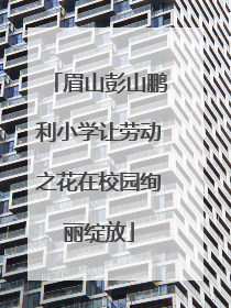 眉山彭山鹏利小学让劳动之花在校园绚丽绽放