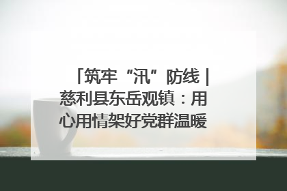 筑牢“汛”防线｜慈利县东岳观镇：用心用情架好党群温暖悠长的“连心桥”