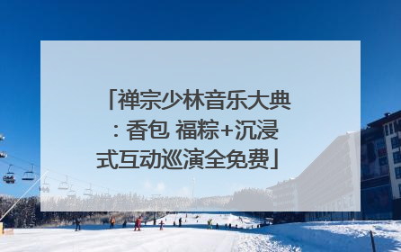 禅宗少林音乐大典：香包 福粽+沉浸式互动巡演全免费