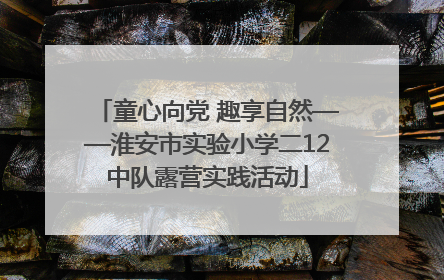 童心向党 趣享自然——淮安市实验小学二12中队露营实践活动
