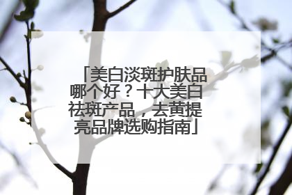 美白淡斑护肤品哪个好？十大美白祛斑产品，去黄提亮品牌选购指南