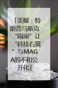美媒：特朗普马斯克“闹崩”让“科技右翼”与MAGA的不和公开化