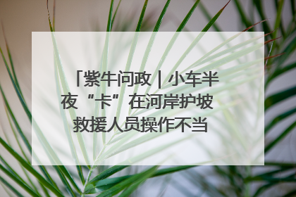 紫牛问政｜小车半夜“卡”在河岸护坡 救援人员操作不当致小车翻下河，然后直接走人了