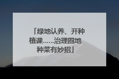 绿地认养、开种植课……治理圈地种菜有妙招