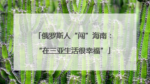 俄罗斯人“闯”海南：“在三亚生活很幸福”