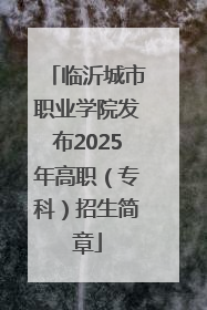 临沂城市职业学院发布2025年高职（专科）招生简章