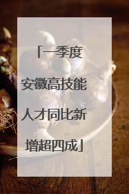 一季度 安徽高技能人才同比新增超四成