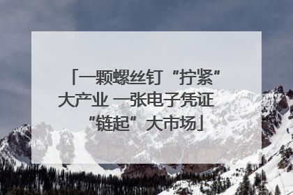 一颗螺丝钉“拧紧”大产业 一张电子凭证“链起”大市场