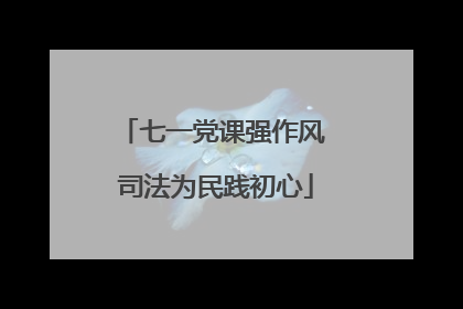 七一党课强作风 司法为民践初心