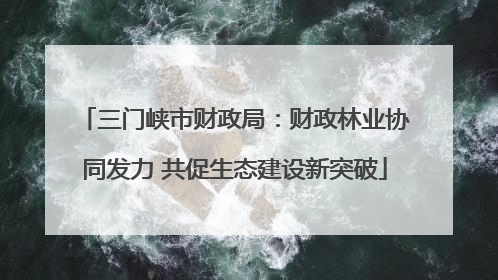 三门峡市财政局：财政林业协同发力 共促生态建设新突破
