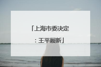 上海市委决定：王平履新