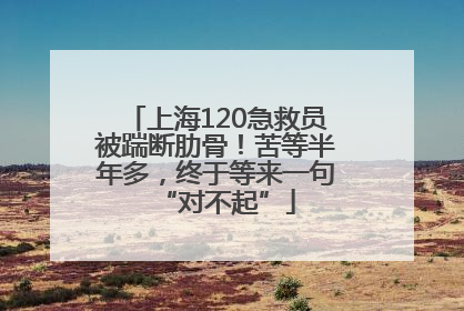 上海120急救员被踹断肋骨！苦等半年多，终于等来一句“对不起”