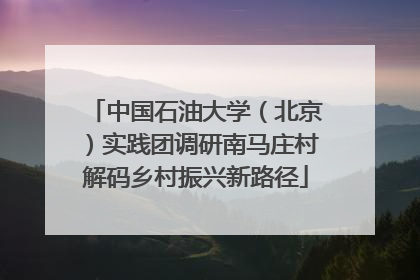 中国石油大学（北京）实践团调研南马庄村解码乡村振兴新路径
