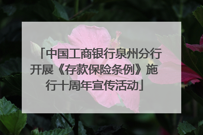 中国工商银行泉州分行开展《存款保险条例》施行十周年宣传活动