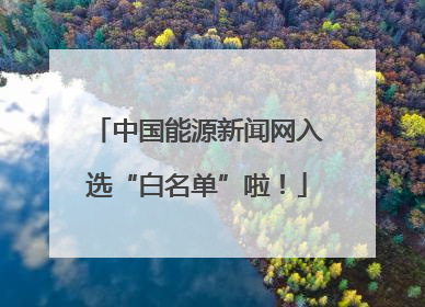 中国能源新闻网入选“白名单”啦！