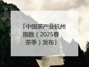 中国茶产业杭州指数（2025春茶季）发布