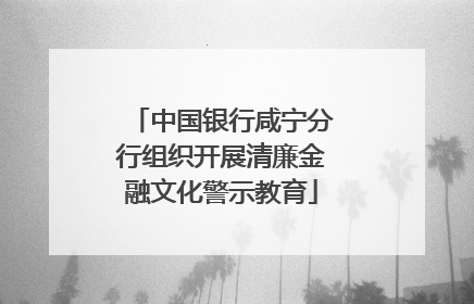 中国银行咸宁分行组织开展清廉金融文化警示教育