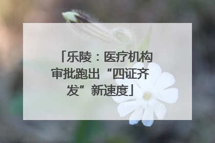 乐陵：医疗机构审批跑出“四证齐发”新速度