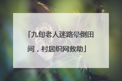 九旬老人迷路晕倒田间，村居织网救助