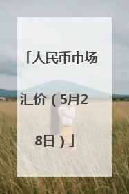 人民币市场汇价（5月28日）