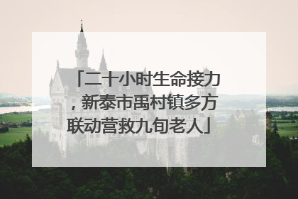 二十小时生命接力，新泰市禹村镇多方联动营救九旬老人