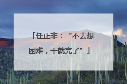 任正非：“不去想困难，干就完了”