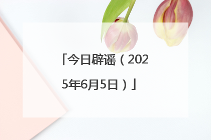 今日辟谣（2025年6月5日）