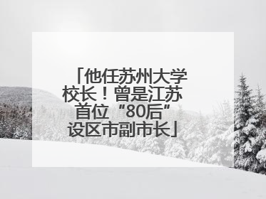 他任苏州大学校长！曾是江苏首位“80后”设区市副市长