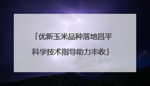 优新玉米品种落地昌平 科学技术指导助力丰收