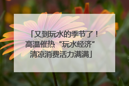 又到玩水的季节了！高温催热“玩水经济” 清凉消费活力满满